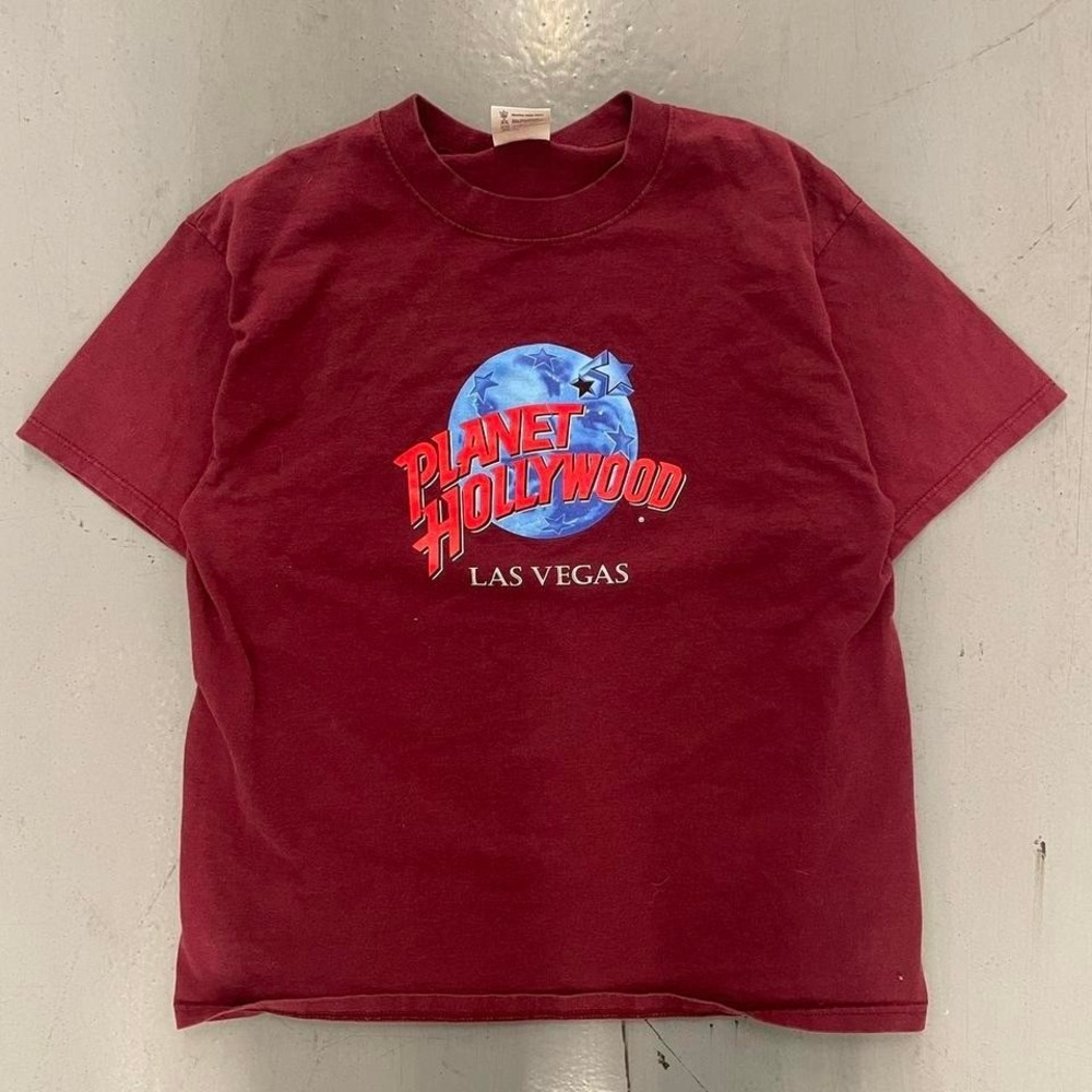 Vintage Burgundy Planet Hollywood vintage tee with sick tag‎